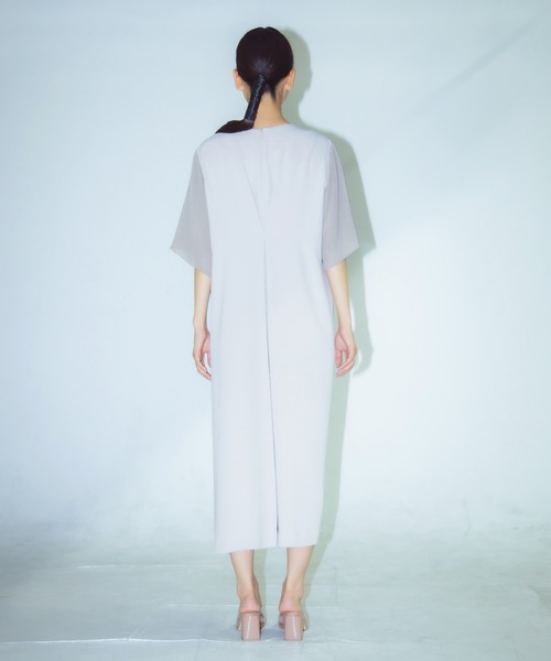 WHYTO.(ホワイト)の「「WHYTO. / ホワイト」シフォン&ジョーゼットコンビオケージョンワンピース(ワンピース・レディース・ブラック/ベージュ/ネイビー・38/36)」の7枚目の写真