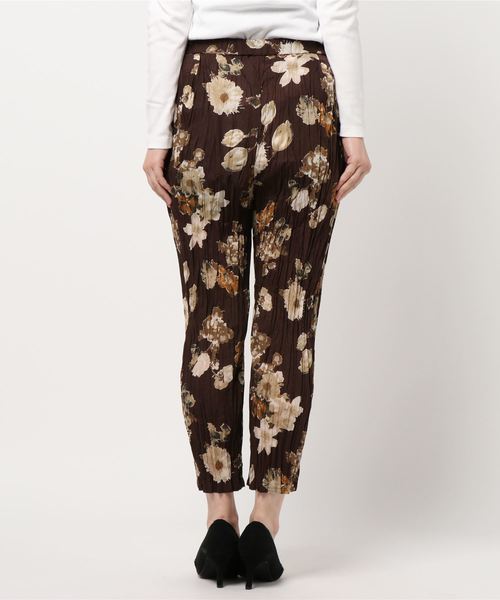 mizuiroind（ミズイロインド）の「フラワープリントワッシャーパンツ（その他パンツ・レディース・オフホワイト/ブラウン・2）」の4枚目の写真