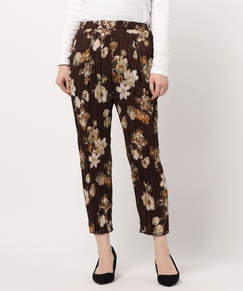 mizuiroind（ミズイロインド）の「フラワープリントワッシャーパンツ（その他パンツ・レディース・オフホワイト/ブラウン・2）」の5枚目の写真