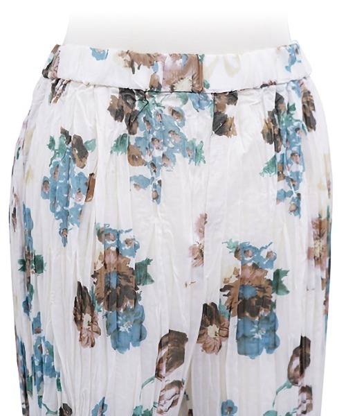 mizuiroind（ミズイロインド）の「フラワープリントワッシャーパンツ（その他パンツ・レディース・オフホワイト/ブラウン・2）」の7枚目の写真