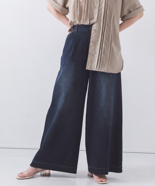 n'OrLABEL（ノアールレーベル）の「『きれい見えデニムワイドパンツ』（デニムパンツ・レディース・ブルー/インディゴブルー・1/2）」の11枚目の写真