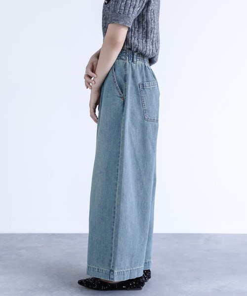 n'OrLABEL（ノアールレーベル）の「『きれい見えデニムワイドパンツ』（デニムパンツ・レディース・ブルー/インディゴブルー・1/2）」の7枚目の写真