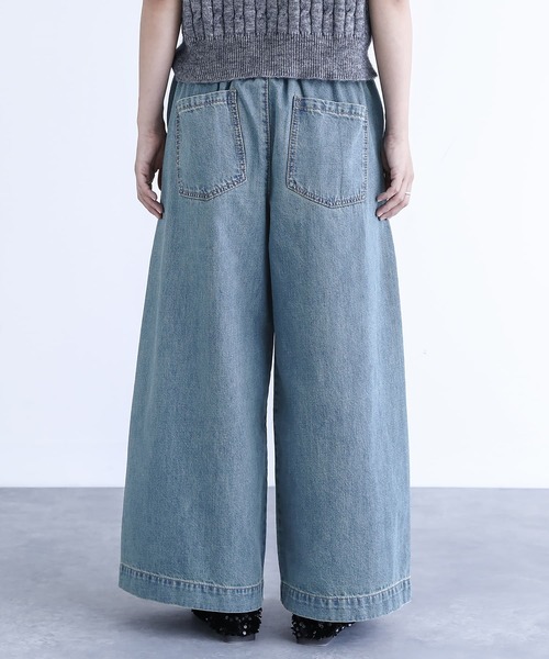 n'OrLABEL（ノアールレーベル）の「『きれい見えデニムワイドパンツ』（デニムパンツ・レディース・ブルー/インディゴブルー・1/2）」の6枚目の写真