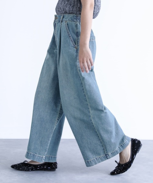 n'OrLABEL（ノアールレーベル）の「『きれい見えデニムワイドパンツ』（デニムパンツ・レディース・ブルー/インディゴブルー・1/2）」の5枚目の写真