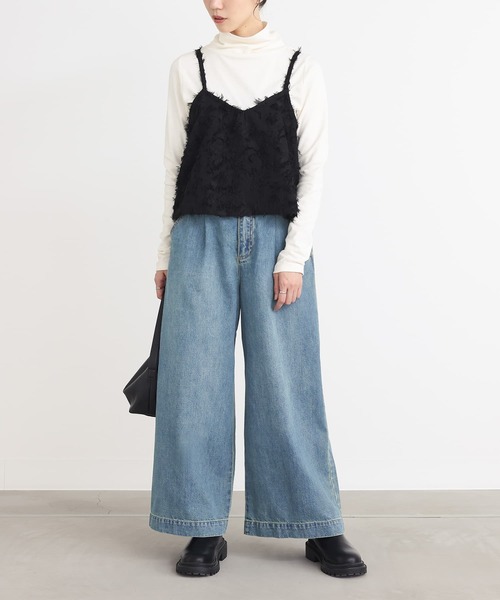 n'OrLABEL（ノアールレーベル）の「『きれい見えデニムワイドパンツ』（デニムパンツ・レディース・ブルー/インディゴブルー・1/2）」の4枚目の写真