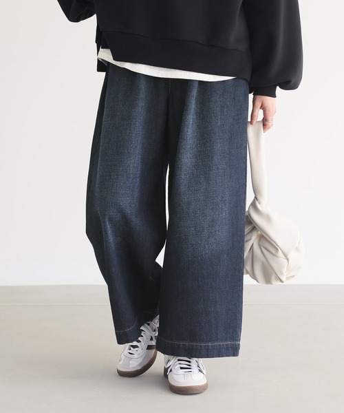 n'OrLABEL（ノアールレーベル）の「『きれい見えデニムワイドパンツ』（デニムパンツ・レディース・ブルー/インディゴブルー・1/2）」の10枚目の写真