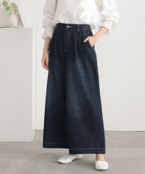 n'OrLABEL（ノアールレーベル）の「『きれい見えデニムワイドパンツ』（デニムパンツ・レディース・ブルー/インディゴブルー・1/2）」の19枚目の写真