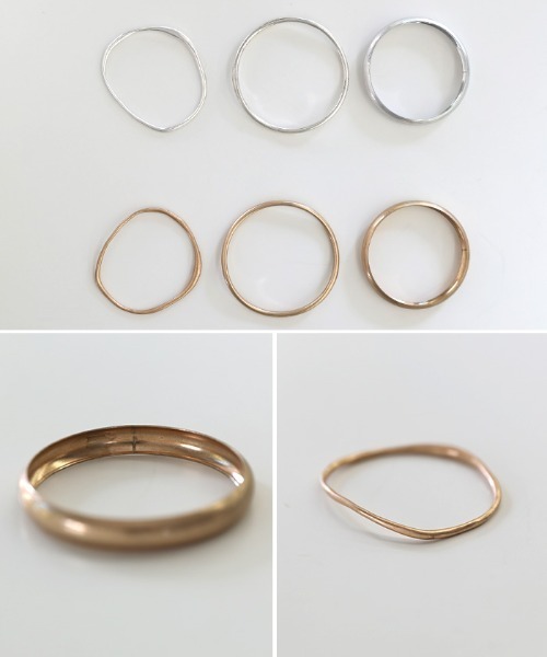 select MOCA（セレクトモカ）の「ウェーブストレートバングルセット（バングル/リストバンド・レディース・シルバー/ゴールド・FREE）」の10枚目の写真