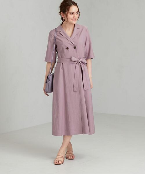 green label relaxing(グリーンレーベルリラクシング)の「FFC ダブル ブレスト ワンピース(ワンピース・レディース・ブラウン/ライラック/ネイビー・FREE)」の13枚目の写真
