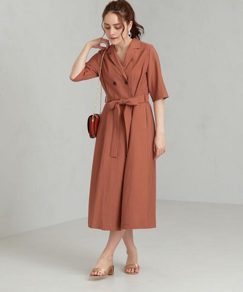 green label relaxing(グリーンレーベルリラクシング)の「FFC ダブル ブレスト ワンピース(ワンピース・レディース・ブラウン/ライラック/ネイビー・FREE)」の12枚目の写真