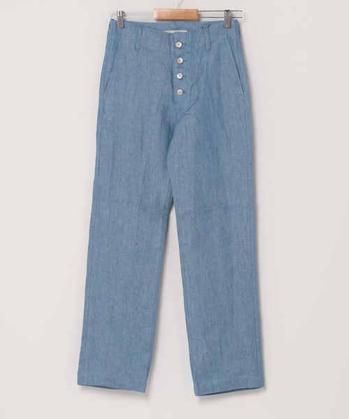 ESTNATION（エストネーション）の「ESTNATION / フロントボタンリネンデニムパンツ（その他パンツ・レディース・オフホワイト/ライトブルー・36/38）」の5枚目の写真