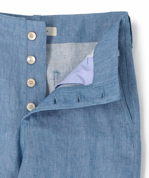ESTNATION（エストネーション）の「ESTNATION / フロントボタンリネンデニムパンツ（その他パンツ・レディース・オフホワイト/ライトブルー・36/38）」の8枚目の写真