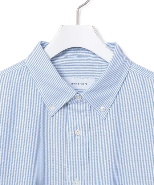 ADAM ET ROPE'（アダムエロペ）の「プレミアムコットン オックスフォード半袖シャツ（シャツ/ブラウス・メンズ・ダークブラウン/ホワイト系その他/サックスブルー・S/M/L）」の5枚目の写真
