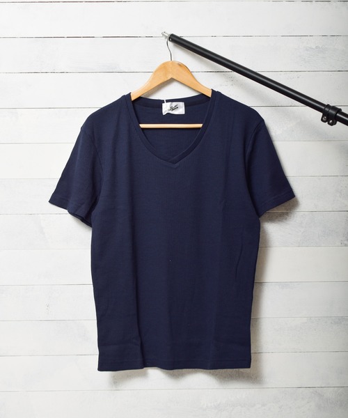 INNOCENT(イノセント)の「サーマル半袖VネックTシャツ(Tシャツ/カットソー・レディース・ネイビー/サックスブルー/ピンク/ブラック/カーキ/グレー/ホワイト・MEDIUM/LARGE/X-LARGE)」の5枚目の写真