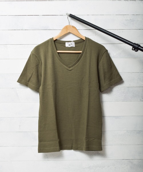 INNOCENT(イノセント)の「サーマル半袖VネックTシャツ(Tシャツ/カットソー・レディース・ネイビー/サックスブルー/ピンク/ブラック/カーキ/グレー/ホワイト・MEDIUM/LARGE/X-LARGE)」の4枚目の写真