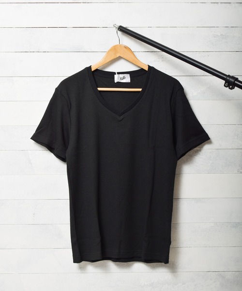 INNOCENT(イノセント)の「サーマル半袖VネックTシャツ(Tシャツ/カットソー・レディース・ネイビー/サックスブルー/ピンク/ブラック/カーキ/グレー/ホワイト・MEDIUM/LARGE/X-LARGE)」の2枚目の写真
