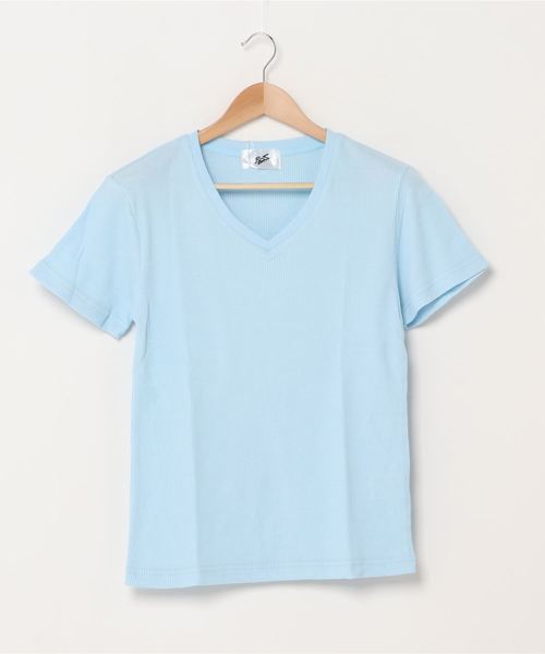 INNOCENT(イノセント)の「サーマル半袖VネックTシャツ(Tシャツ/カットソー・レディース・ネイビー/サックスブルー/ピンク/ブラック/カーキ/グレー/ホワイト・MEDIUM/LARGE/X-LARGE)」の11枚目の写真