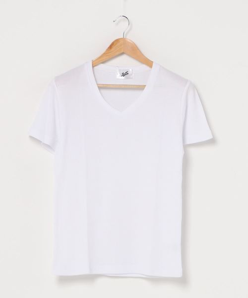 INNOCENT(イノセント)の「サーマル半袖VネックTシャツ(Tシャツ/カットソー・レディース・ネイビー/サックスブルー/ピンク/ブラック/カーキ/グレー/ホワイト・MEDIUM/LARGE/X-LARGE)」の9枚目の写真