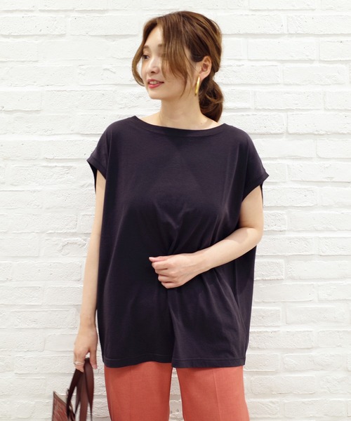 DouDou(ドゥドゥ)の「BIGシルエットタンクT(Tシャツ/カットソー・レディース・ホワイト/ベージュ/スミクロ/キナリ・FREE)」の3枚目の写真