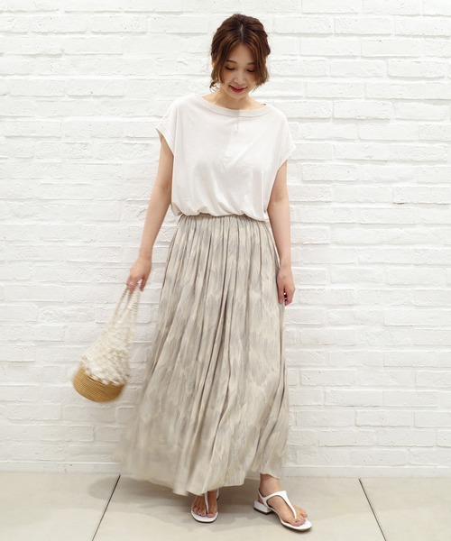 DouDou(ドゥドゥ)の「BIGシルエットタンクT(Tシャツ/カットソー・レディース・ホワイト/ベージュ/スミクロ/キナリ・FREE)」の17枚目の写真