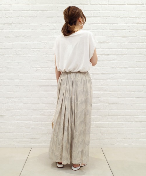 DouDou(ドゥドゥ)の「BIGシルエットタンクT(Tシャツ/カットソー・レディース・ホワイト/ベージュ/スミクロ/キナリ・FREE)」の18枚目の写真