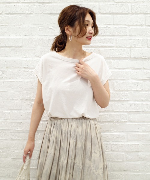 DouDou(ドゥドゥ)の「BIGシルエットタンクT(Tシャツ/カットソー・レディース・ホワイト/ベージュ/スミクロ/キナリ・FREE)」の19枚目の写真