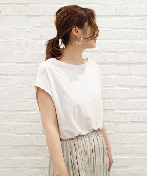 DouDou(ドゥドゥ)の「BIGシルエットタンクT(Tシャツ/カットソー・レディース・ホワイト/ベージュ/スミクロ/キナリ・FREE)」の22枚目の写真