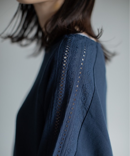 refinedworks(リファインドワークス)の「刺繍レース切替チュニック(Tシャツ/カットソー・レディース・キナリ/ブルー・M-L)」の18枚目の写真