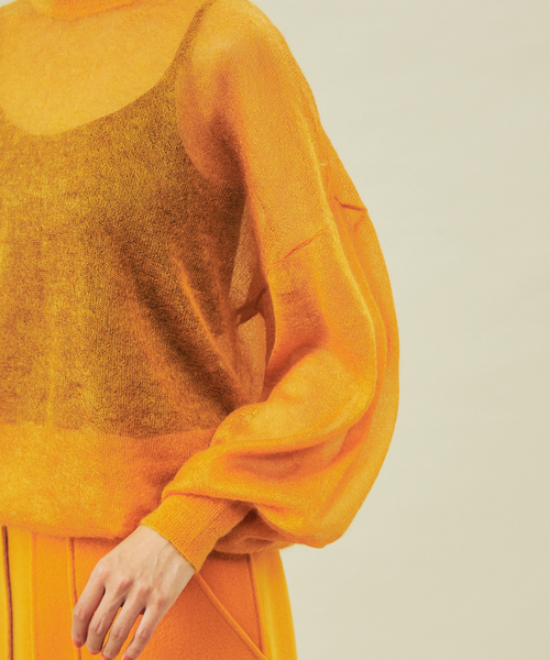 DESIGNWORKS（デザインワークス）の「モヘアシースループルオーバーニット（ニット/セーター・レディース・サックスブルー/オレンジ系その他・38）」の10枚目の写真