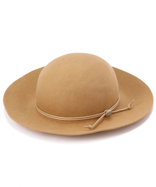 green label relaxing（グリーンレーベルリラクシング）の「GUAPA フェルトキャペリン ハット（ハット・キッズ・ブラック/ベージュ・54cm/52cm）」の2枚目の写真