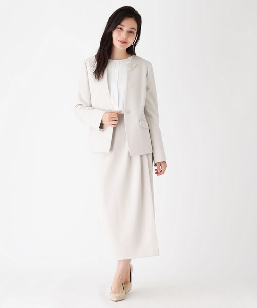 OPAQUE.CLIP（オペークドットクリップ）の「◆CARREMANストレッチショートジャケット（スーツジャケット・レディース・ブラック/ネイビー/ライトベージュ・40/38/42/36/34/01/02/03）」の9枚目の写真