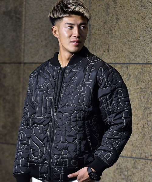 JOKER（ジョーカー）の「【2020春秋新作】英字ステッチMA-1 ジャケット ブルゾン ボンバージャケット（MA-1・メンズ・ブラック/ブラック×ホワイト・M/L/XL）」の9枚目の写真