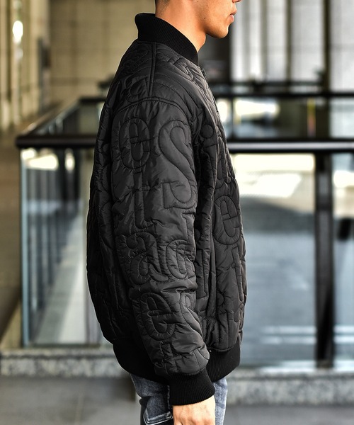 JOKER（ジョーカー）の「【2020春秋新作】英字ステッチMA-1 ジャケット ブルゾン ボンバージャケット（MA-1・メンズ・ブラック/ブラック×ホワイト・M/L/XL）」の14枚目の写真