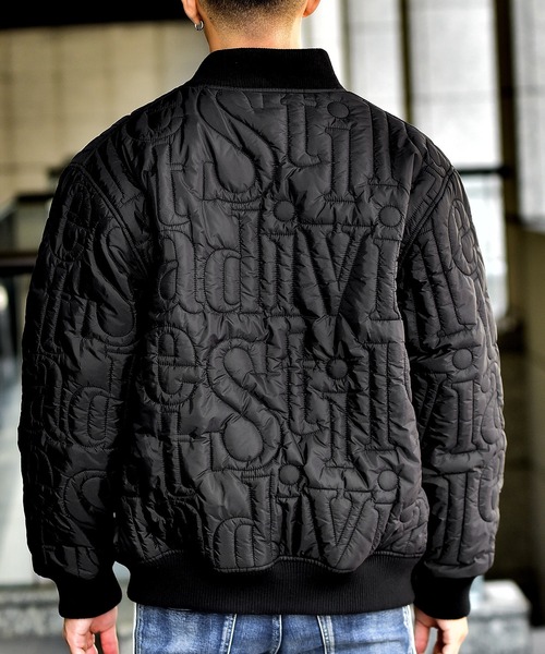 JOKER（ジョーカー）の「【2020春秋新作】英字ステッチMA-1 ジャケット ブルゾン ボンバージャケット（MA-1・メンズ・ブラック/ブラック×ホワイト・M/L/XL）」の15枚目の写真