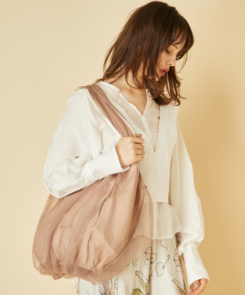 LA BELLE ETUDE（ラベルエチュード）の「チュールギャザートート（トートバッグ・レディース・ブラック/ゴールド/ブラウン系その他・FREE）」の14枚目の写真