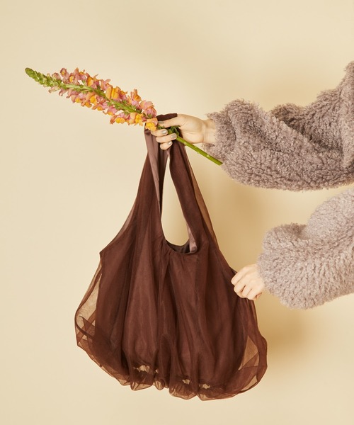 LA BELLE ETUDE（ラベルエチュード）の「チュールギャザートート（トートバッグ・レディース・ブラック/ゴールド/ブラウン系その他・FREE）」の7枚目の写真