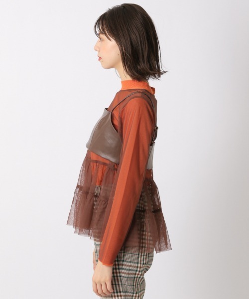 Me%(ミィパーセント)の「【セットアイテム】ビスチェツキシースルートップス(Tシャツ/カットソー・レディース・ブラック/ブラウン・FREE)」の8枚目の写真