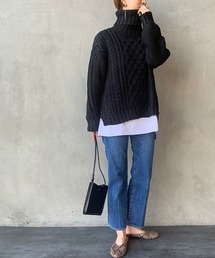 ALLUMER | [ALLUMER/アリュメール] ボリュームタートルネックケーブルニットプルオーバー/フィッシャーマン(ニット/セーター)