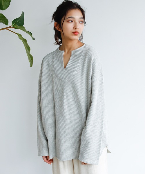 Auntie Rosa Holiday（アンティローザホリデー）の「メキシカンミックススウェットトップス（Tシャツ/カットソー・レディース・ナチュラル/カーキ/グレー/ブラック・FREE）」の3枚目の写真