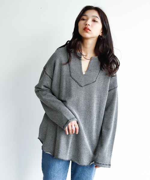 Auntie Rosa Holiday（アンティローザホリデー）の「メキシカンミックススウェットトップス（Tシャツ/カットソー・レディース・ナチュラル/カーキ/グレー/ブラック・FREE）」の2枚目の写真