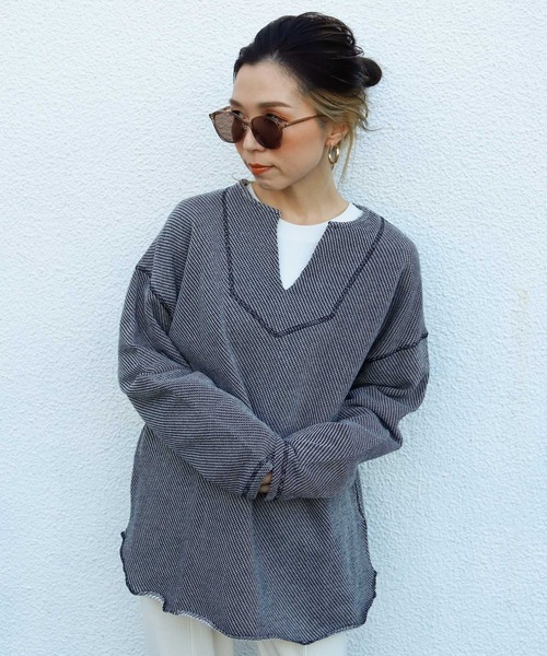 Auntie Rosa Holiday（アンティローザホリデー）の「メキシカンミックススウェットトップス（Tシャツ/カットソー・レディース・ナチュラル/カーキ/グレー/ブラック・FREE）」の7枚目の写真