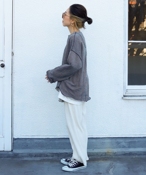 Auntie Rosa Holiday（アンティローザホリデー）の「メキシカンミックススウェットトップス（Tシャツ/カットソー・レディース・ナチュラル/カーキ/グレー/ブラック・FREE）」の12枚目の写真