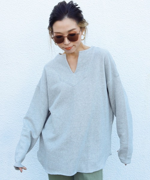 Auntie Rosa Holiday（アンティローザホリデー）の「メキシカンミックススウェットトップス（Tシャツ/カットソー・レディース・ナチュラル/カーキ/グレー/ブラック・FREE）」の17枚目の写真