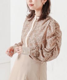 natural couture | 【WEB限定カラー有り】2WAYギャザーパフ配色花柄ブラウス(シャツ/ブラウス)