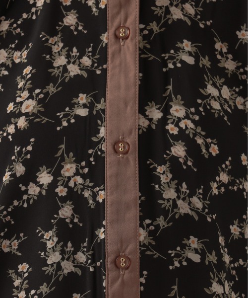 natural couture（ナチュラルクチュール）の「【WEB限定カラー有り】2WAYギャザーパフ配色花柄ブラウス（シャツ/ブラウス・レディース・ブラック/グレー/ピンク/アイボリー・FREE）」の14枚目の写真