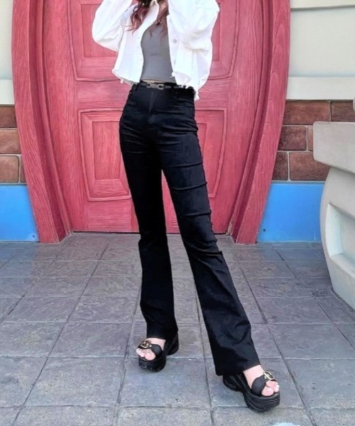 R&E（アールアンドイー）の「【R&E】wee willie ゴールドベルテッド厚底スポーツサンダル（サンダル・レディース・ブラック/アイボリー・LL/S/L/M/SS/3L）」の20枚目の写真