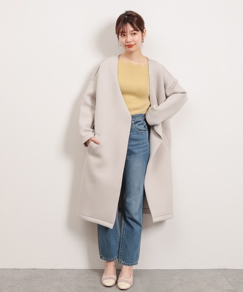 natural couture(ナチュラルクチュール)の「【WEB限定】袖口配色スカラップお上品ニット(ニット/セーター・レディース・オフホワイト/ライトベージュ/ネイビー/イエロー/その他1・FREE)」の14枚目の写真