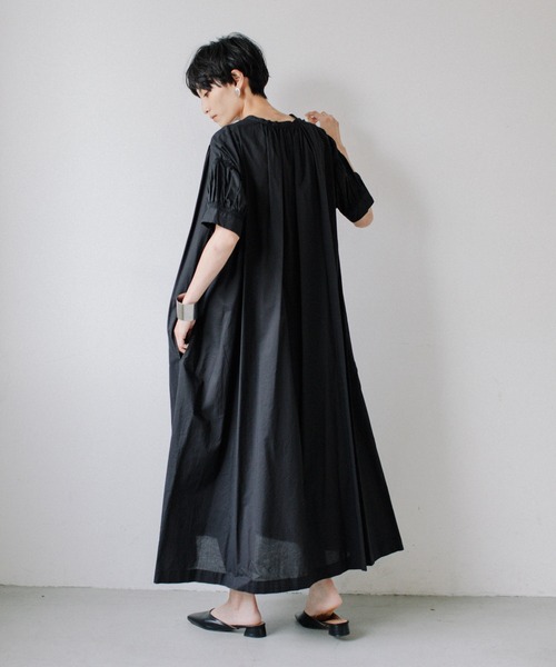 エンフォルド ウォッシャブルコットンストレートボックスドレス　マキシワンピース エンフォルド ウォッシャブルコットンストレートボックスドレス