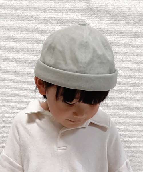 GRIN BUDDY(グリンバディ)の「【GRIN BUDDY/グリンバディ】キッズ ピグメントロールキャップ/Kids Pig Roll Cap(キャップ・キッズ・ブラック/グレー・54)」の2枚目の写真