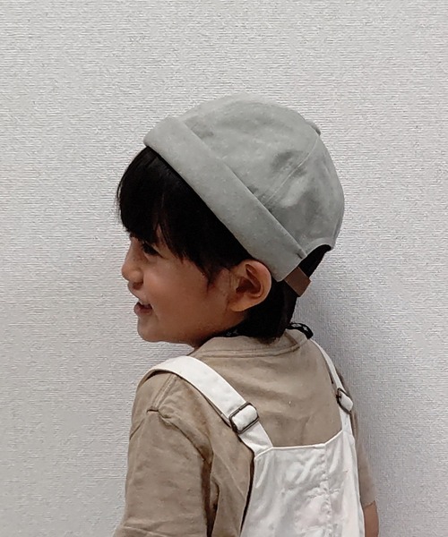 GRIN BUDDY(グリンバディ)の「【GRIN BUDDY/グリンバディ】キッズ ピグメントロールキャップ/Kids Pig Roll Cap(キャップ・キッズ・ブラック/グレー・54)」の4枚目の写真